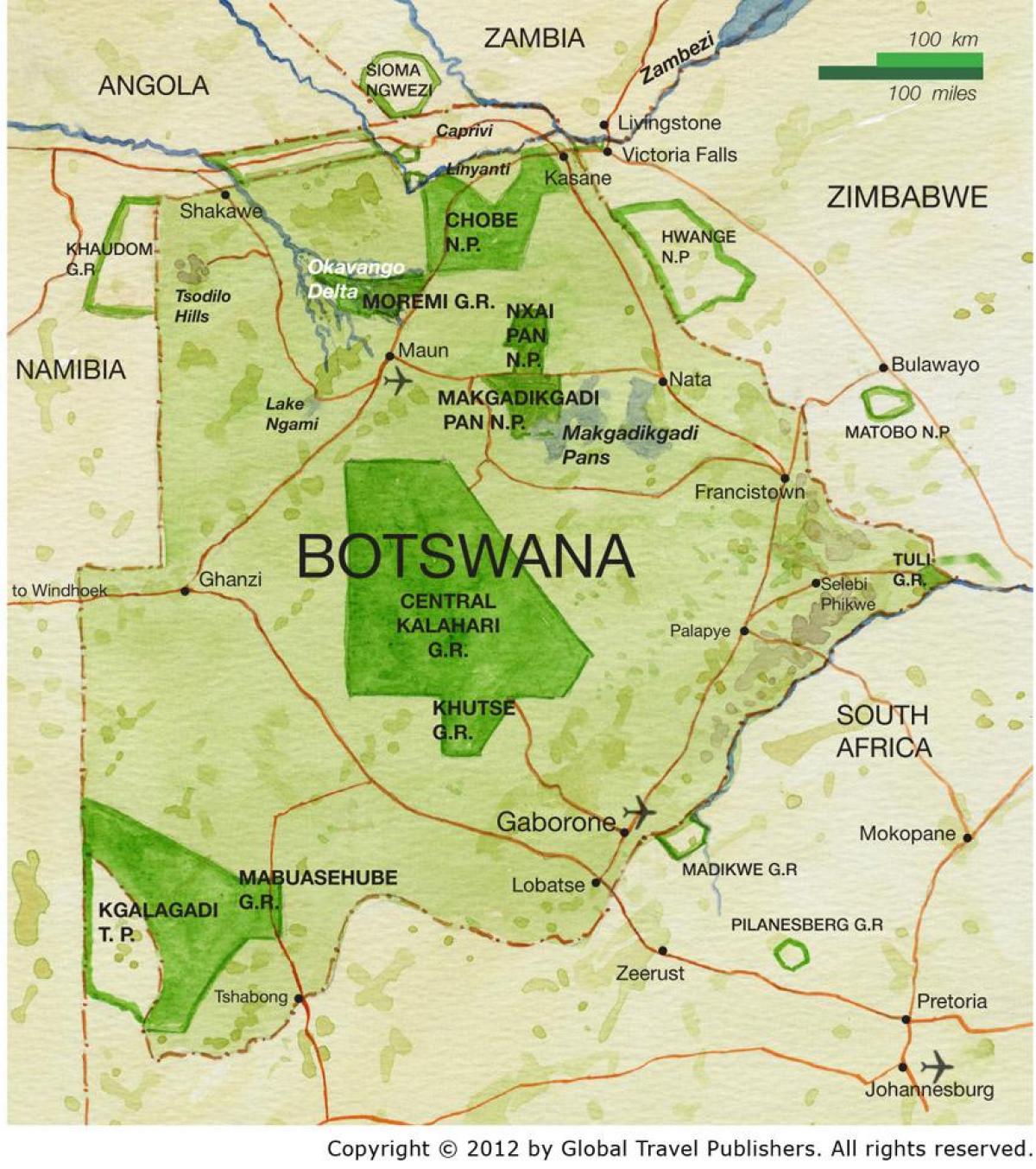 mapa ng Botswana laro taglay