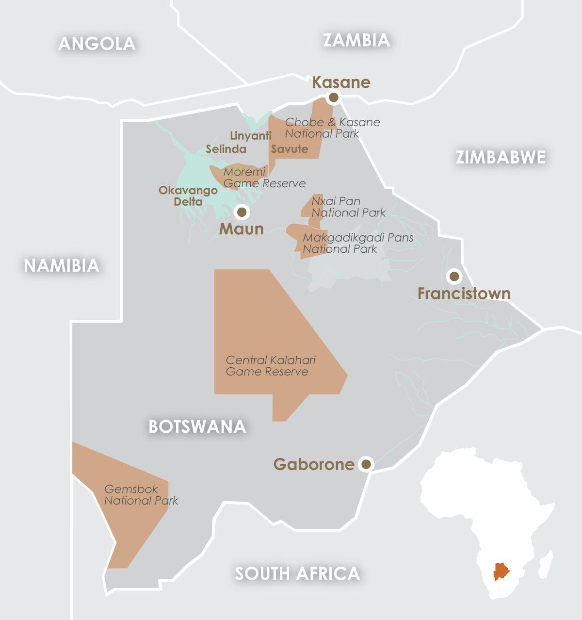 mapa ng gaborone Botswana