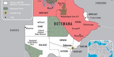 Mapa ng Botswana sa malarya