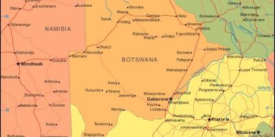 Mapa ng Botswana nagpapakita ng lahat ng mga nayon