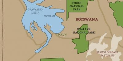 Mapa ng Botswana mapa pambansang parke