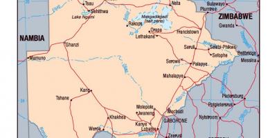 Mapa ng Botswana pampulitika