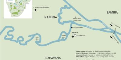 Mapa ng kasane Botswana